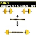 thumbnail image 2 of Telyswee Adjustable Dumbbell & Barbell Weight Set, 2-in-1 Free Weights Available 33 Lbs Weights Dumbbells Set for Home Gym, Yellow, 2 of 8