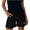 1-Black, variant on Telankuip Womens Summer Jean Shorts Elastic Waisted Drawstring Distressed Ripped Denim Shorts with Pockets Fashion High Waist Loose Comfy Hem Casual Bottoms 2- S