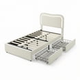thumbnail image 7 of Kojooin Boucle Bed Frame with 2 Storage Drawers. Upholstered Platform Bed with LED Headboard and  Wood Slat Support, 7 of 7