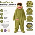 thumbnail image 5 of Silly Onesie Funny Frog Hooded One Piece Pajamas,Cozy Home Loungewear & Sleepwear,Cute Cartoon Matching Couple Pajamas,Fleece Unisex Jumpsuit,Available In Gree, 5 of 8