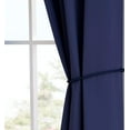 thumbnail image 4 of Nicole - Premium Grommet Blackout Window Curtain Panel with Tiebacks - Solid Thermal Insulated Draperies (54" W x 84" L, Navy), 4 of 4