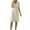 *Beige, variant on ClodeEU Women's Linen Blend Shirt Dress,V Neck Short Sleeve Button Up Split Dress,Casual Knee Length Dress Blue,Womens Plus XL