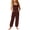 Brown, variant on Girls Solid Casual Loose Fit Overalls with Pocket Design Ankle Length for Kids Play Blue 9 Years-10 Years