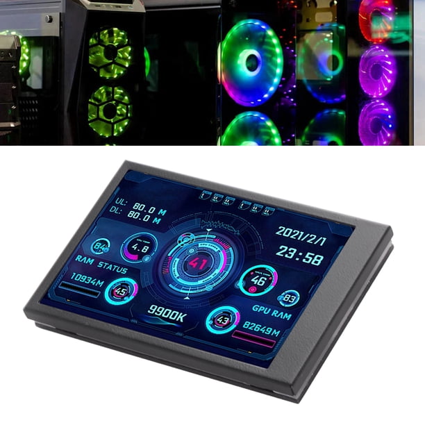 Pantalla Secundaria Pequeña Para Computadora de 3,5 Pulgadas, Mini Pantalla de Vista completa USB de 320 x 480, Pantalla de Ajuste de Brillo Continuo para Monitor de datos de