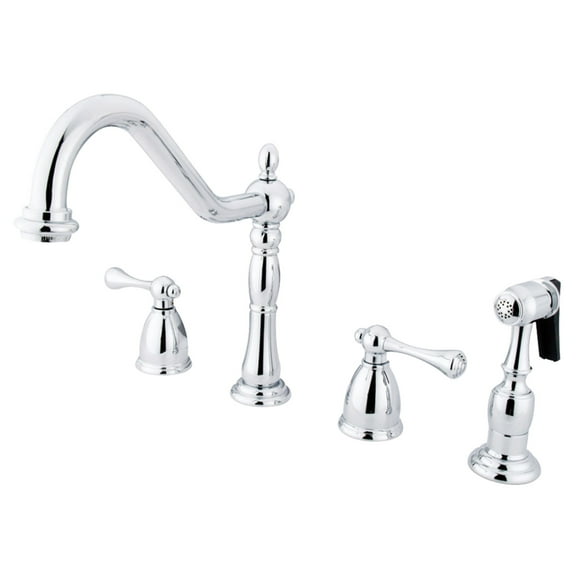 Kingston Brass KB1791BLBS Heritage Widespread Kitchen Faucet, Polished Chrome
