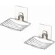 thumbnail image 1 of Wall-Mounted Stainless Steel Soap Dish Rack, 2-Pack Self-Adhesive Holder for Bathroom and Kitchen Use, 1 of 4