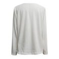 thumbnail image 4 of Long Sleeve Shirts for Women Womens Fashion Casual Solid V Neck Daily Holiday Shirt Blouse Tops White, 4 of 6