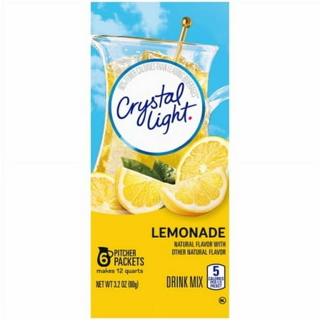 Pack of 2 - Crystal Light Zero Sugar Lemonade Drink Mix Packets 6 Packets
