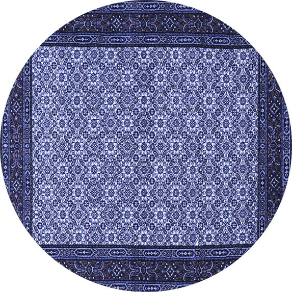 Ahgly Company Machine Washable Indoor Round Persian Blue Traditional Area Rugs, 7' Round