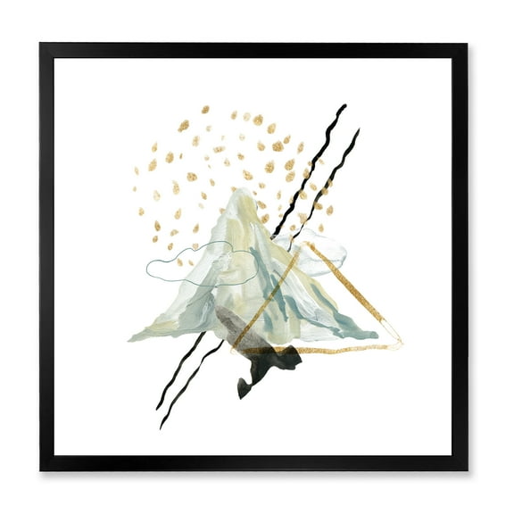 Designart 'Mountain Sky With Gouache Of Abstract Landscape' Modern Framed Art Print