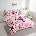 thumbnail image 2 of Manfei Ballet Princess Bedding Full Size, Positive Words Bedding Sets Full Size, Cartoon Theme Reversible Comforter Sets with Sheets, Lightweight Room Decorative, 7pcs, 2 of 6
