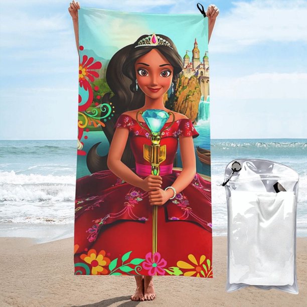 Toallas de playa Elena Of Avalor, toallas de baño absorbentes y ligeras de secado rápido, toalla de baño de microfibra ultra suave para viajes, playa, gimnasio, camping, yoga, picnics, piscina, 27,5
