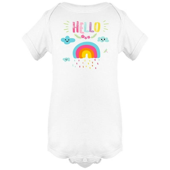 Hello Rainbow And Clouds Bodysuit Infant -Image by Shutterstock, 24 Months
