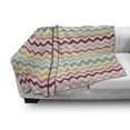 thumbnail image 3 of Chevron Soft Flannel Fleece Blanket, Boho Style Old Fashioned Symmetrical Chevron Lines with Long Downward Strokes Art, Cozy Plush for Indoor and Outdoor Use, 70" x 90", Multicolor, by Ambesonne, 3 of 6