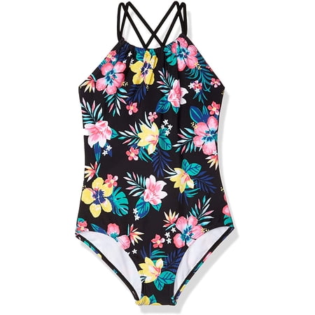 Kanu Surf Girls Jasmine Beach Sport Halter One Piece Swimsuit 7 Brooke Black