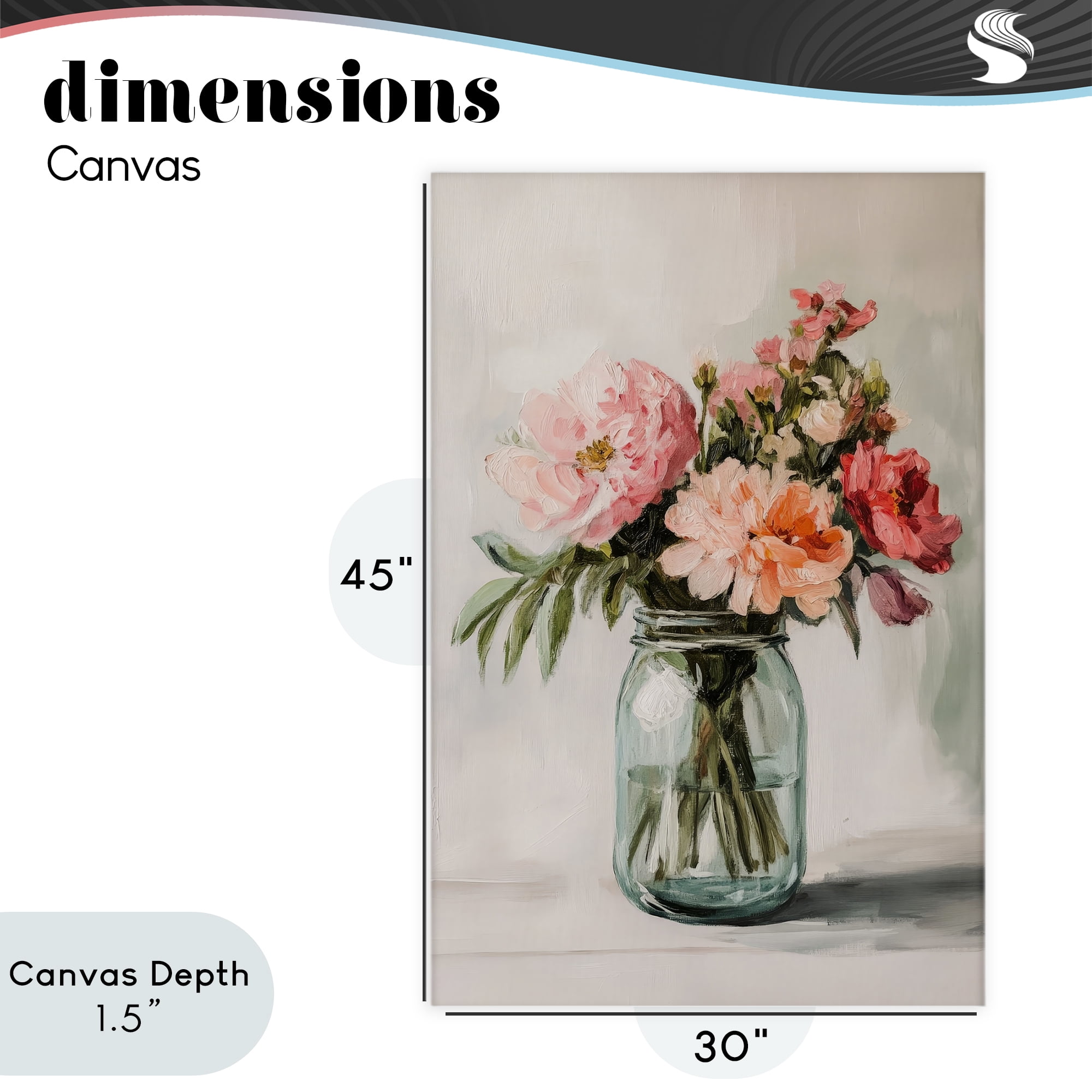 Stupell Industries Pink Flower Stems in Jar Canvas Wall Art, design by Petal Prints Design