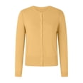 thumbnail image 4 of HBFAGFB Cardigan pour Femmes Col Rond à Boucle Chandail Tricoté Polyvalent Vestes à Manches Longues Jaune Taille TG, 4 of 5