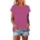 thumbnail image 2 of Mujeres de Manga Corta Tops Casual Cuello Redondo Impresión Blusa Poliéster Ligero Top, Camisa de las Señoras de la Moda para el Hogar Diario Y el Uso Cómodo, 2 of 9