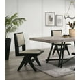 thumbnail image 4 of Gorgeous Black Dining Room Furniture Metal Base Dining Table 4x Side Chairs Light Gray Upholstery 5pc Dining Set, 4 of 5
