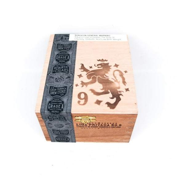 Liga Privada Short Panatela Oscuro No. 9 Empty Wood Cigar Box 5.5" x 4.75" x 4.25"