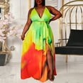 thumbnail image 2 of Ketyyh-chn99 Robe pour Femme Grande Taille Décontractée de Plage Robe d'Été Combishort Manches à Volants Short Robe Courte Jaune,5TG, 2 of 2
