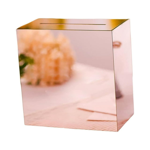 simhoa Acrylic Box Box with Slot Decorative Box Envelope Card Box for Wedding Reception Pink