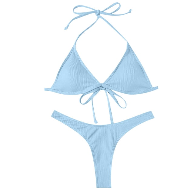 Mujeres verano moda vendaje sólido tanque Sexy dos piezas Bikini traje de baño Fridja nalpqowj50814
