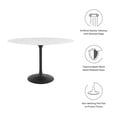 thumbnail image 4 of Pemberly Row 48" Oval Artificial Marble and Metal Dining Table in Black/White, 4 of 7