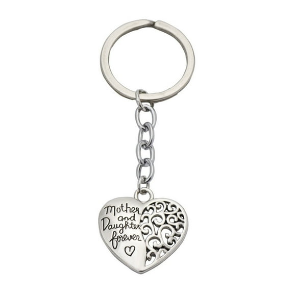 JeashCHAT Mother's Day Keychain, Heart Pendant Keychain, Mom Birthday Gifts from Daughter Son, Stainless Steel Key Ring for Women