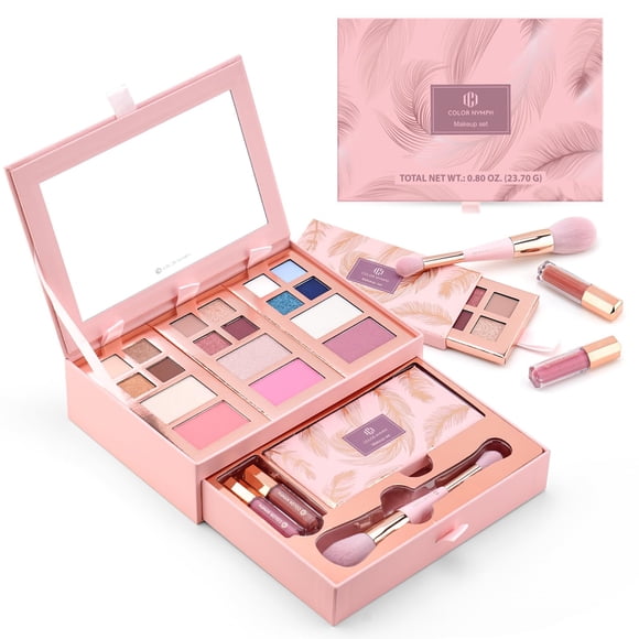 Color Nymph Juego completo de paleta de maquillaje - 2025 colores de moda, sin crueldad, ideal para fiestas diarias y uso profesional con compartimentos de joyería desmontables, juego de regalo todo e