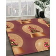 thumbnail image 2 of Ahgly Company Indoor Round Patterned Carrot Orange Area Rugs, 5' Round, 2 of 6