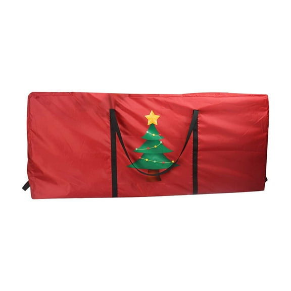 CuiLiyq Christmas Tree Storage Bag, Heavy Duty Waterproof Artificial Xmas Tree Container, Extra Large Moving Bag With Christmas tree Printing (Red, 48" x 20" x 15")