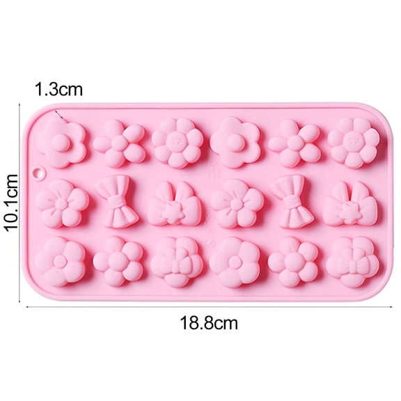 ACDANC 18Pcs Flower Silicone Molds Small Flower Shapes Fondant Cake Chocolate Molds Polymer Clay Resin Mold for Cake Decoration Candy Ice Cube Soap Wax Making DIY Craft