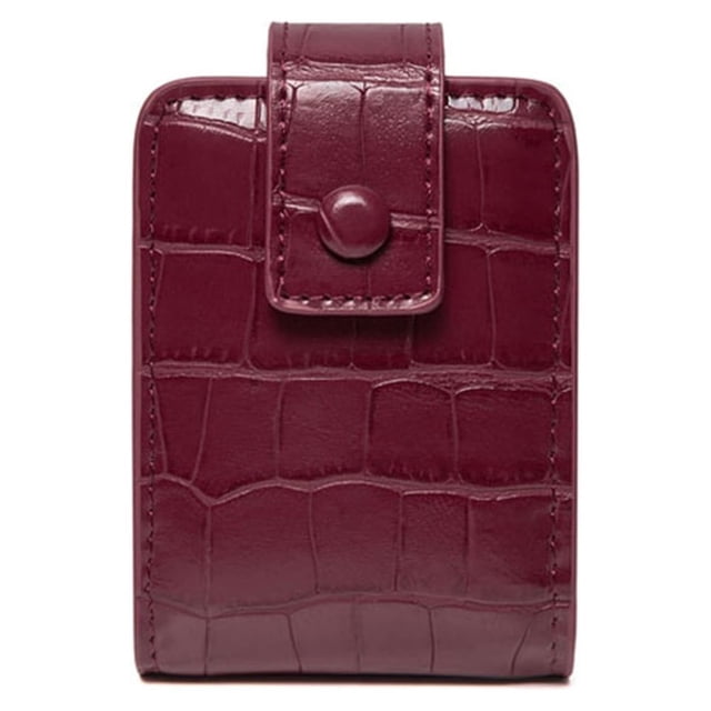 Estuche portátil para lápiz labial con espejo para bolso, organizador de lápiz labial de cuero PU, se adapta a 3 lápices labiales, bolsa de maquillaje para viaje