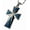Blue, variant on R.H. Jewelry Stainless Steel Blue Glass Cross Pendant For Men and Women