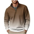 thumbnail image 3 of LODIENY Big and Tall Regular Fit Ombre Shirts for Men Casual 1/4 Zip up Long Sleeve Stand Collar Pullover Sweatshirts Lightweight Trendy Athletic Tops Coffee XXXL, 3 of 6