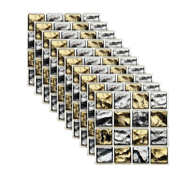10 Sheet Peel and Stick Backsplash for Kitchen Mosaic Peel and Stick Wall Tiles Self Adhesive Stick on Tiles for Bathroom Kitchen Laundry Room Camper Shower 4"x4" 6"x6"