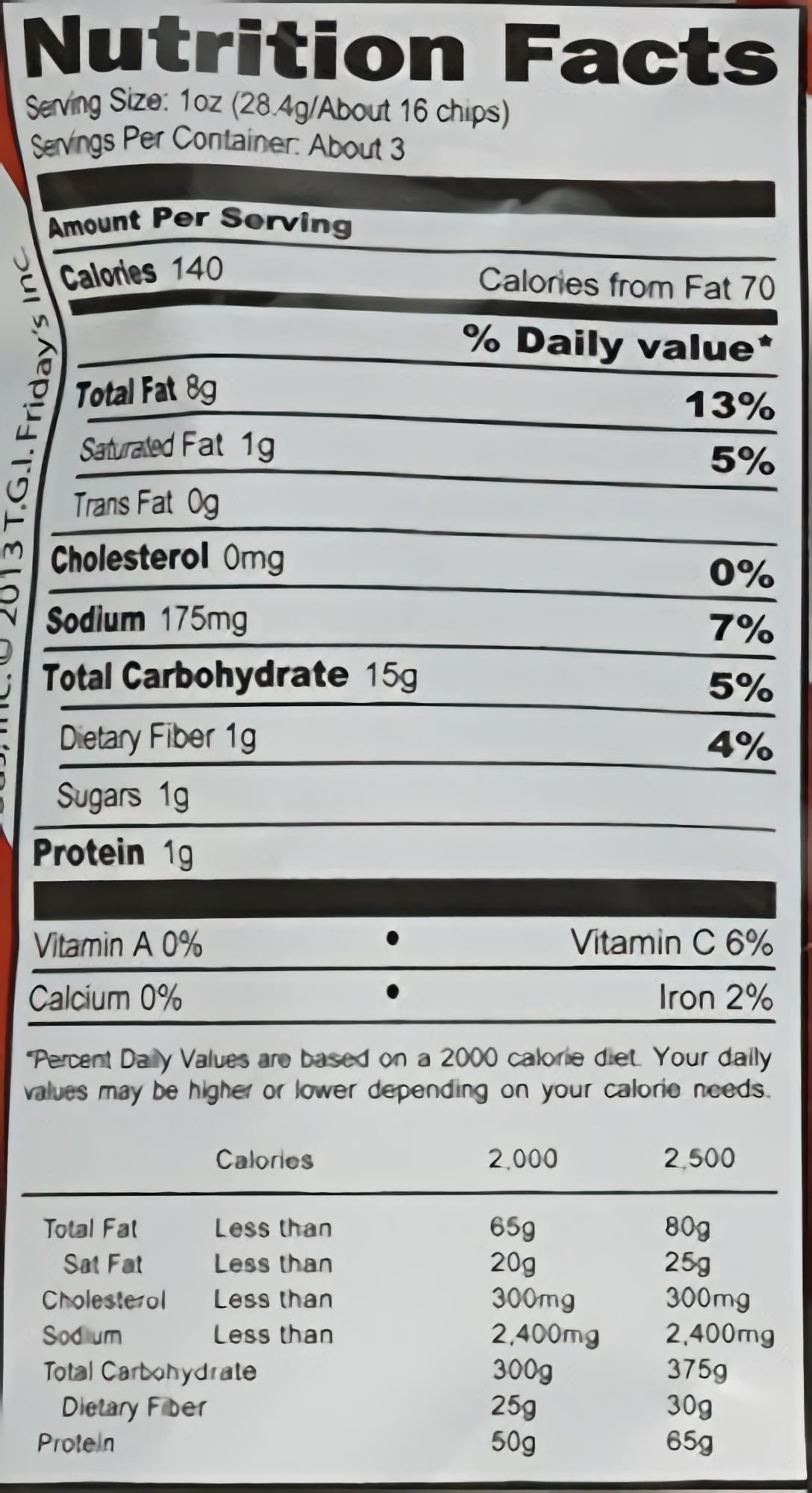 TGI Fridays Bacon Ranch Potato Skin chips, 3 Ounce -- 6 per case.
