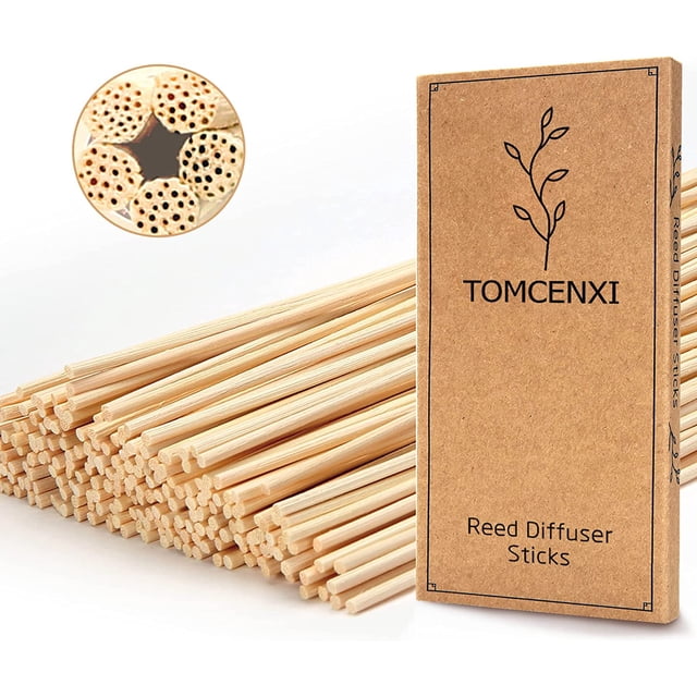 TOMCENXI 120PCS Reed Diffuser Sticks,7.5 Inch Natural Rattan Wood Sticks,Diffuser Refills,Essential Oil Aroma Diffuser Replacements Sticks for Home,Office