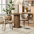 thumbnail image 6 of 31.5 Inch Round Dining Table Wood for 2, Modern Farmhouse Kitchen Table with Wood Strip Base for Kitchen Living Room, Walnut, 6 of 7