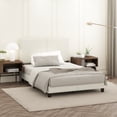 thumbnail image 3 of Furinno Pessac Upholstered Bed, White PU Leather, Full, 3 of 8