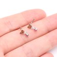 thumbnail image 4 of Adorable Teddy Bear Sparkle Dangle L-Shaped Nose Ring, 4 of 5