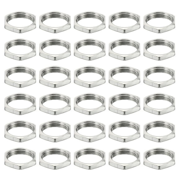 Uxcell M12x0.75 Steel Hex Nuts 50 Pcs Metric Thread Zinc Plated Finished Hardware Nuts Screw Bolt Fasteners 3mm Tall