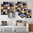 thumbnail image 4 of Designart "Boho Blue colors tiles In Blue and Orange"Boho Tiles Metal Wall Art Blue Traditional Living Room Wall Art, 4 of 6