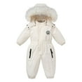thumbnail image 4 of CAIVO Boys Winter Thermal Romper Jumpsuit Baby Snowsuit Onesie Jumpsuit Warm Thick Padded Coverall For Toddler Kids Relaxed Fit Long Sleeve One-Pieces, 4 of 5