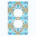 thumbnail image 2 of Metal Light Switch Plate Cover Fancy Teal Tile Pattern TIL012, 2 of 13