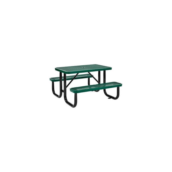 Global Industrial 4' Rectangular Picnic Table Expanded Metal Green