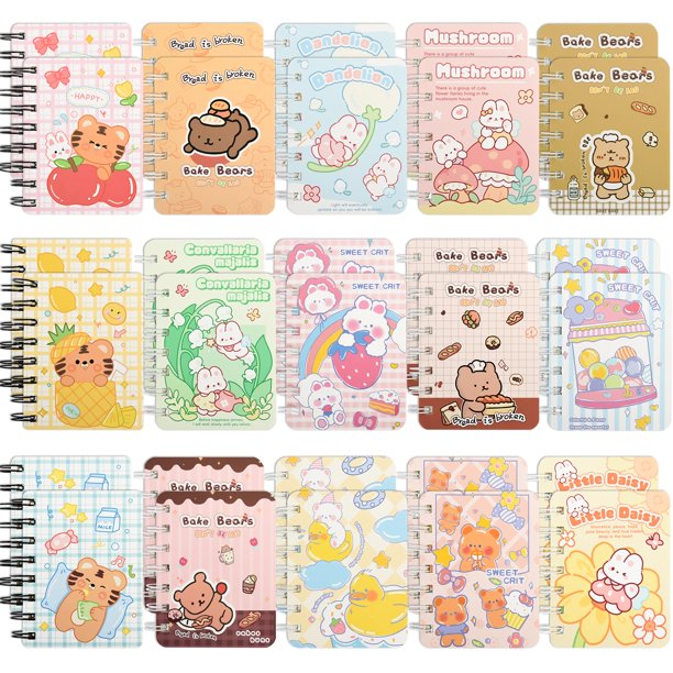 Minicuadernos Ulema con bolsillo portátil, 30 paquetes, con reglas universitarias