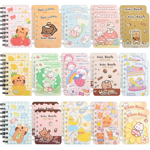 Minicuadernos Ulema con bolsillo portátil, 30 paquetes, con reglas universitarias