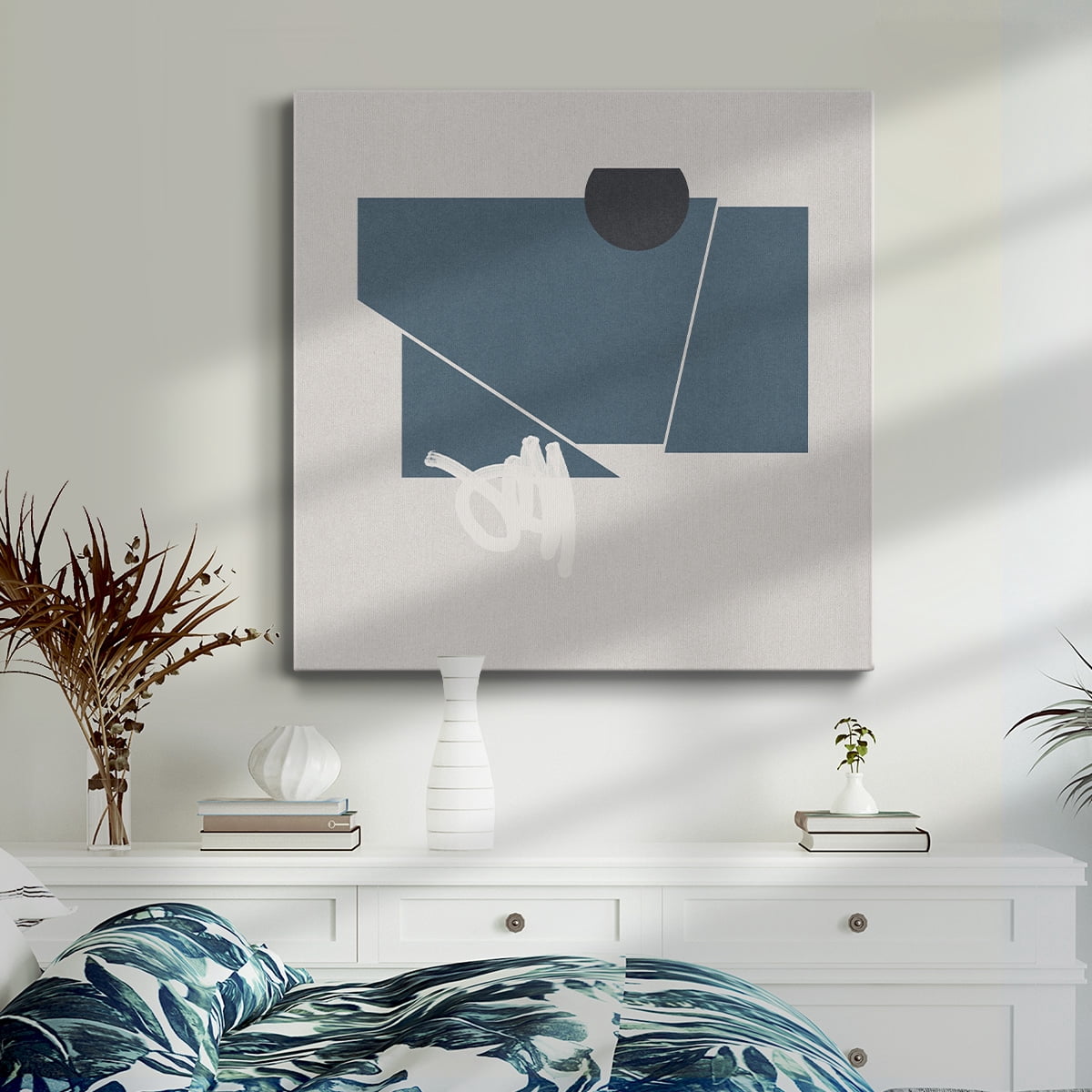Wexford Home Blue Felt I-Premium Gallery Wrapped Canvas, 24" x 24" - Ready to Hang